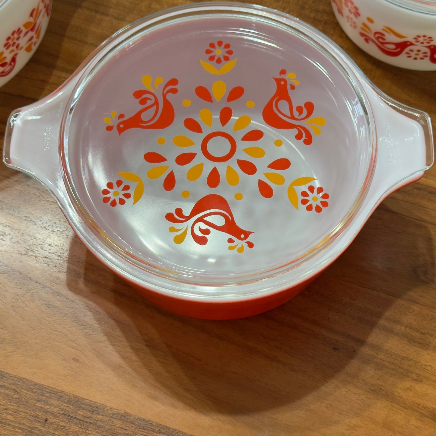 PYREX 'Friendship' 3 Piece Round Casserole With Lids