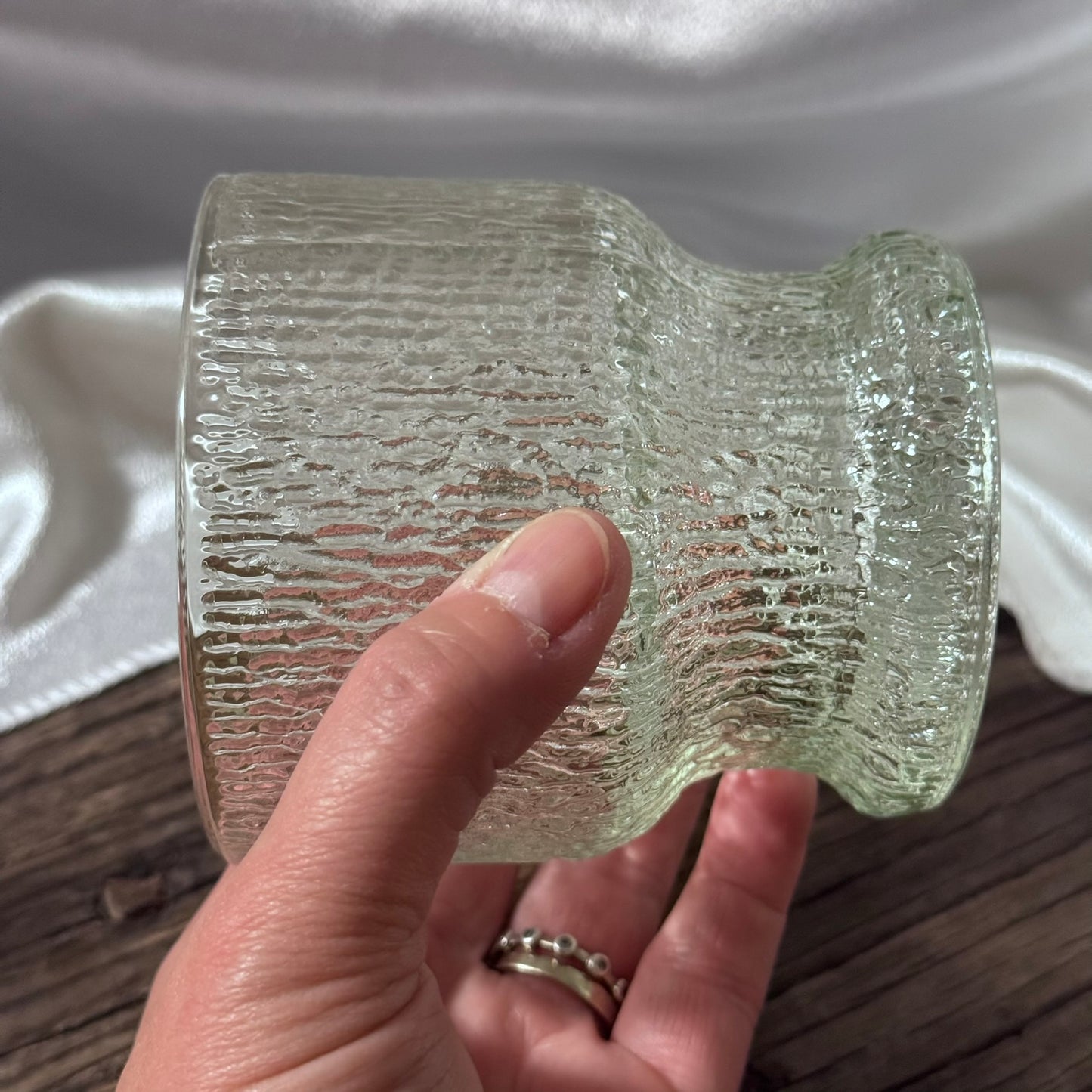Oberglas Nordic Bark Austria Clear Glass Decanter W/Stopper