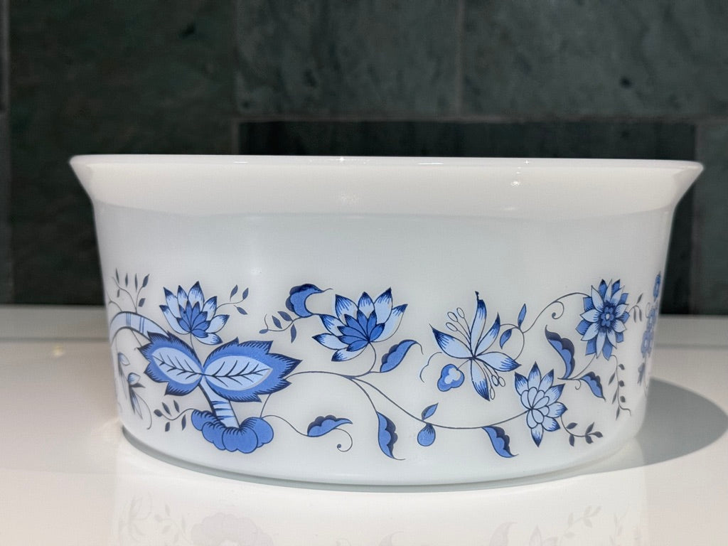 Arcopal France "Blue Onion/ Aster" Large Serving Bowl