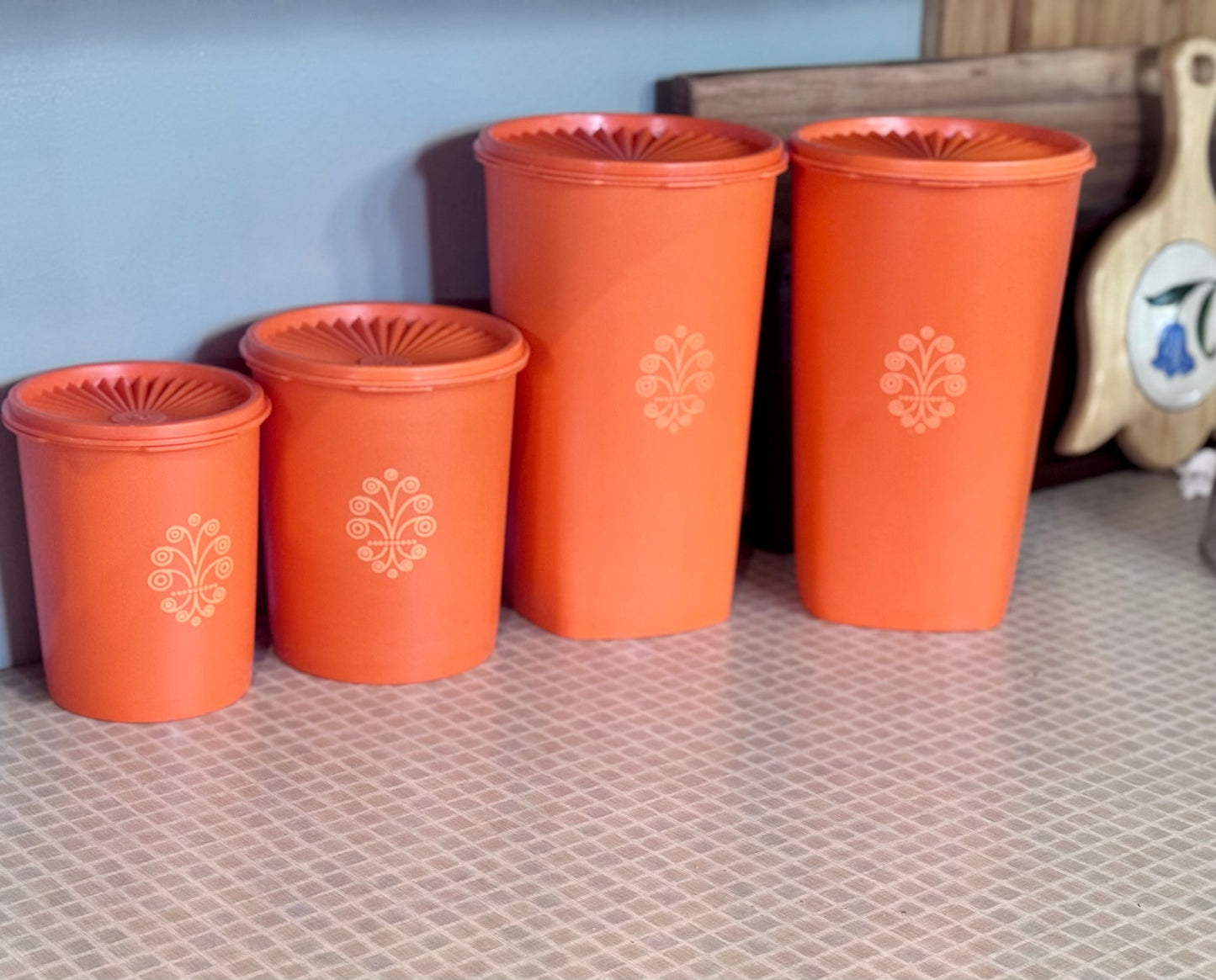 Harvest Orange Servalier Tupperware Canister Set