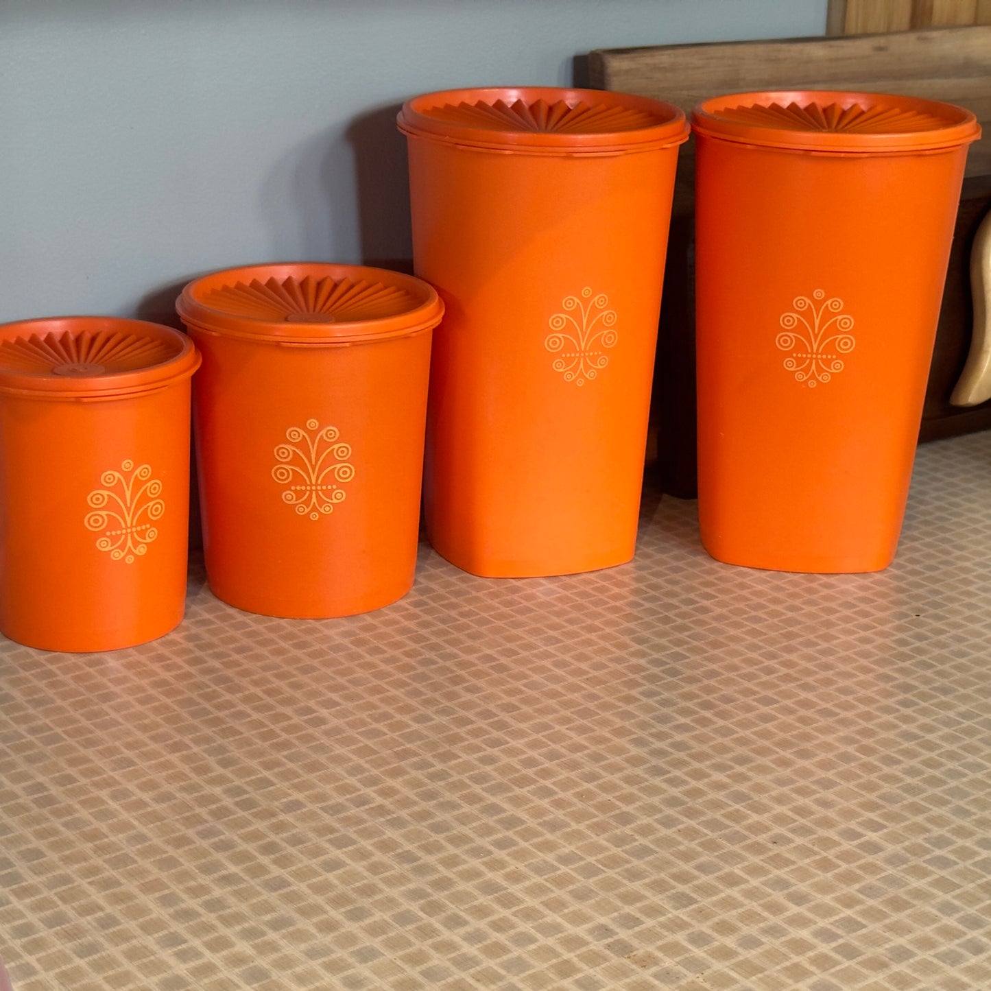 Harvest Orange Servalier Tupperware Canister Set