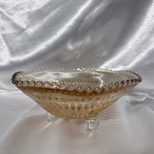 Carnival / Jeannette Iridescent Beaded Edge Candy Bowl