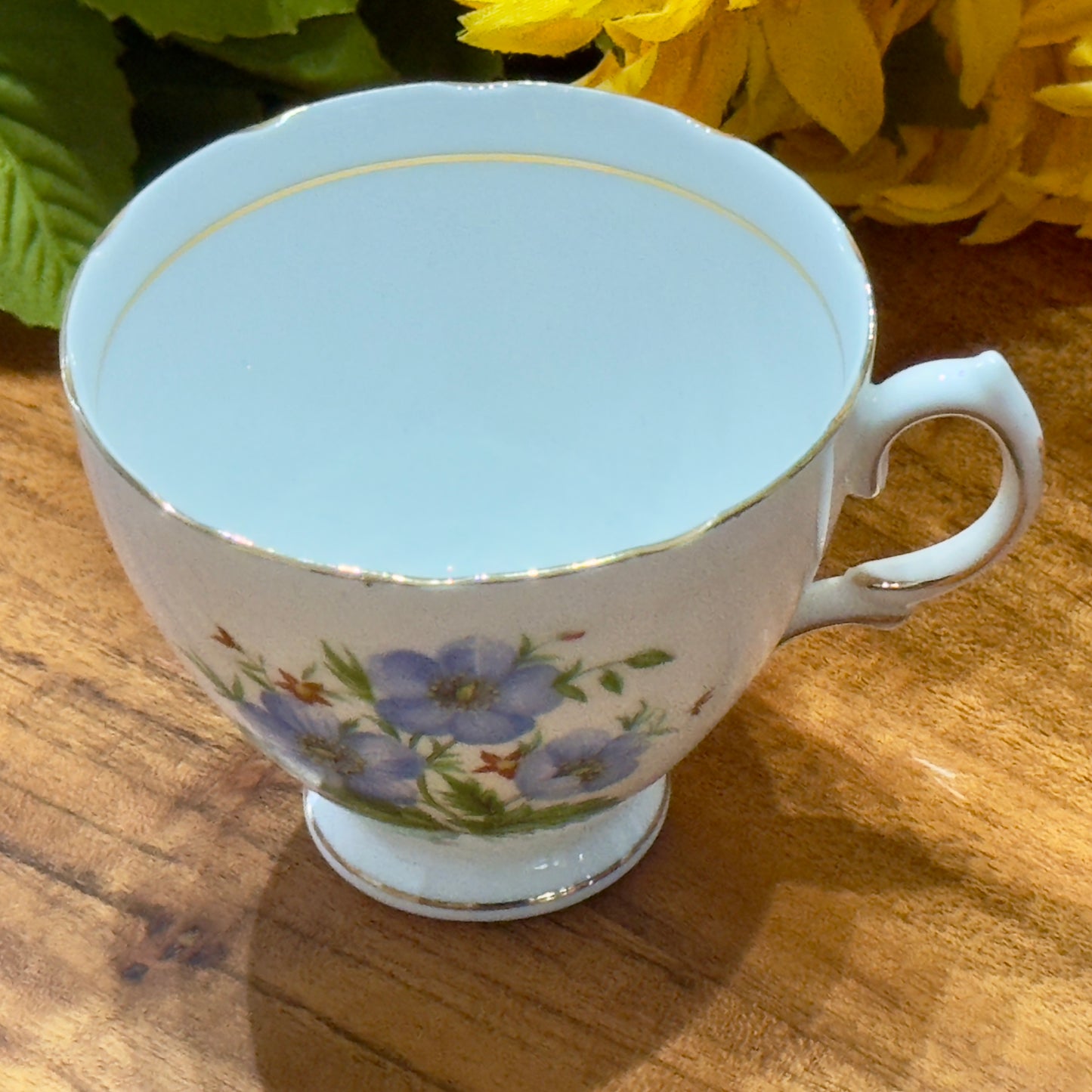 Colclough Blue Floral Teacup & Saucer Set