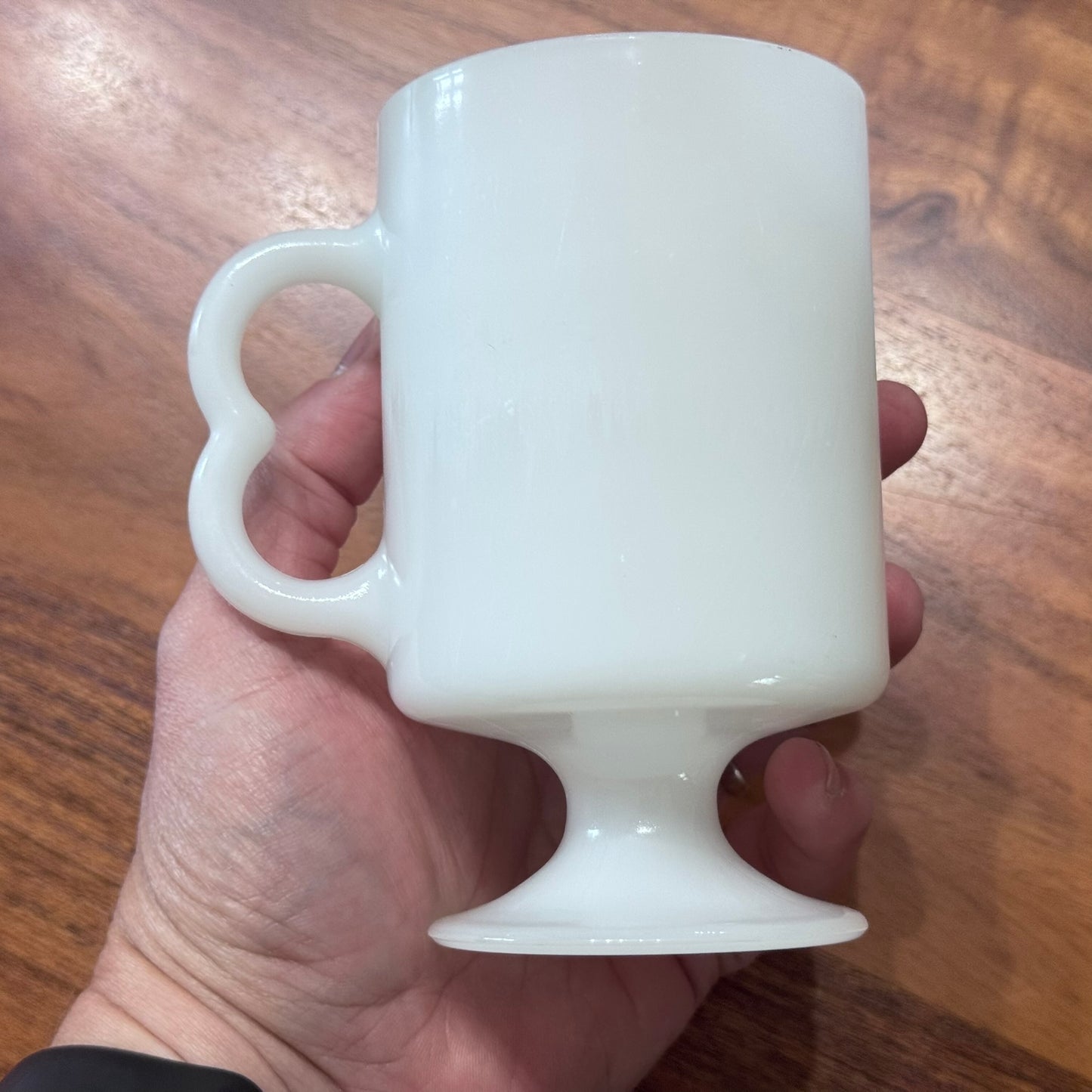 Walt Disney Productions Mickey and Minnie Mouse Milk Glass Mugs