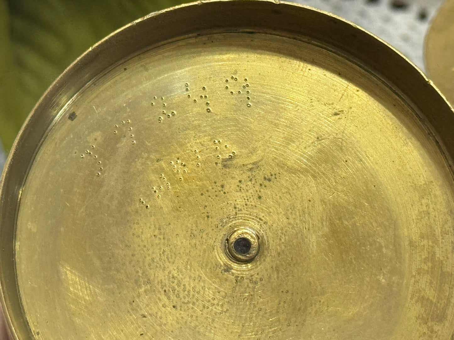 Etched Brass India Candlestick Holders