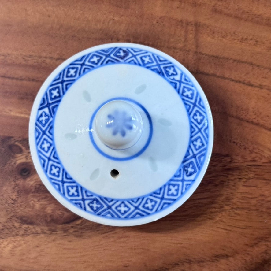 Chinese Jingdezhen Zhi Rice Eye Blue & White Teapot