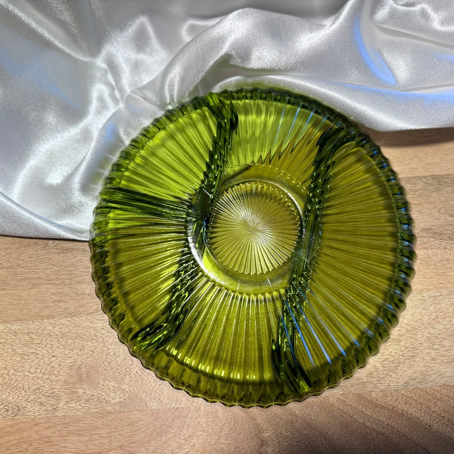 Indiana/Avocado Greenglass  Condiment Dish
