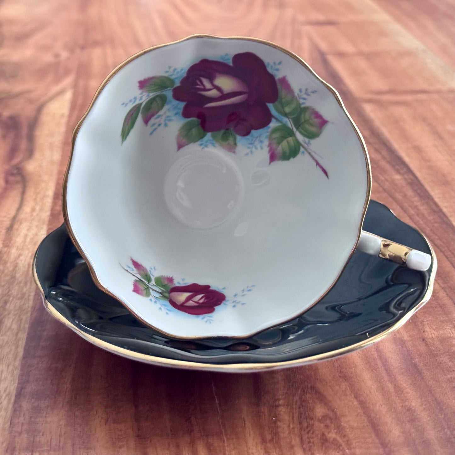 Queen Anne Rose China Teacup & Saucer