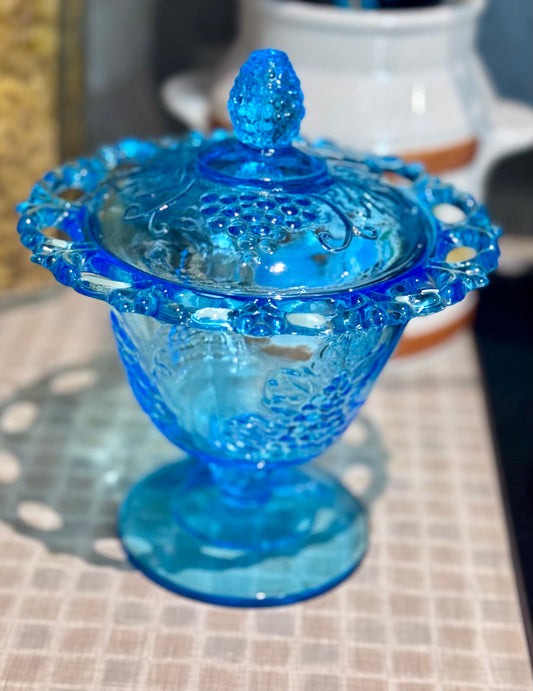 Blue Indiana Glass Candy Dish