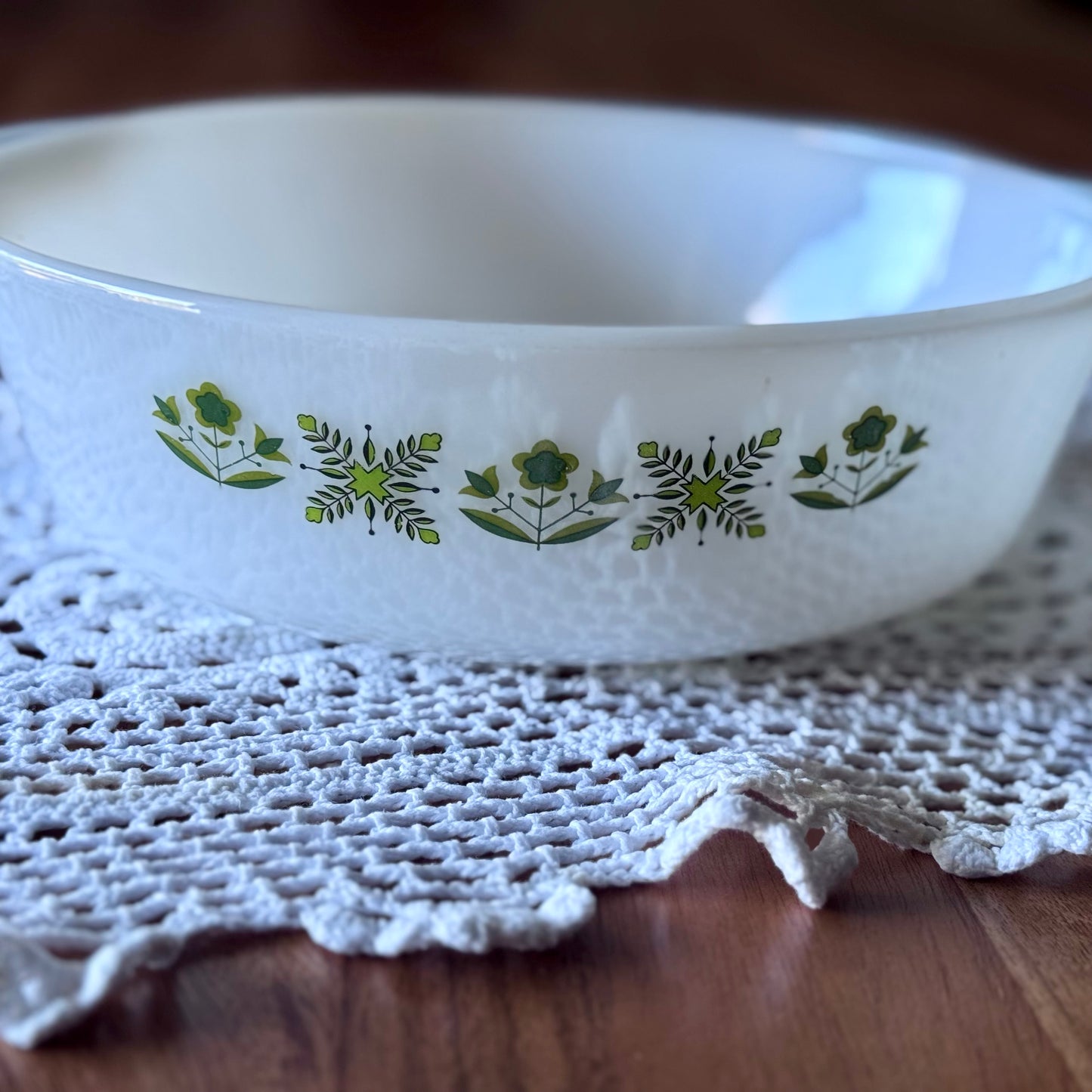 Anchor Hocking Fire-King Meadow Green Casserole Dish