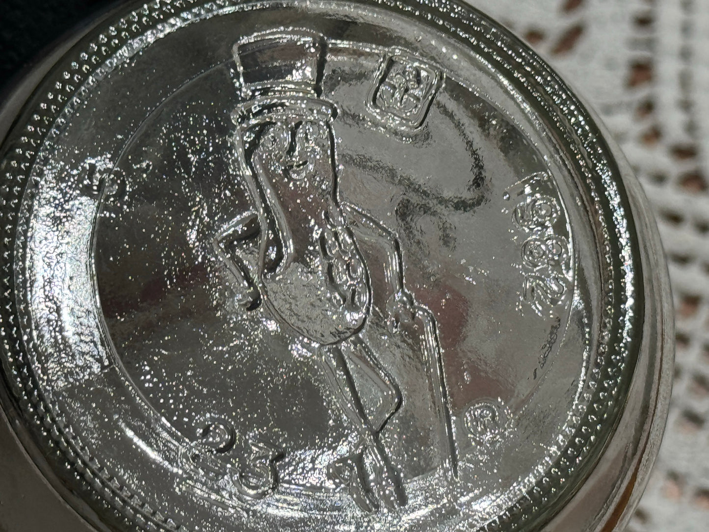 1982 Planters Mr. Peanut Clear Glass Jar Wheat Pattern