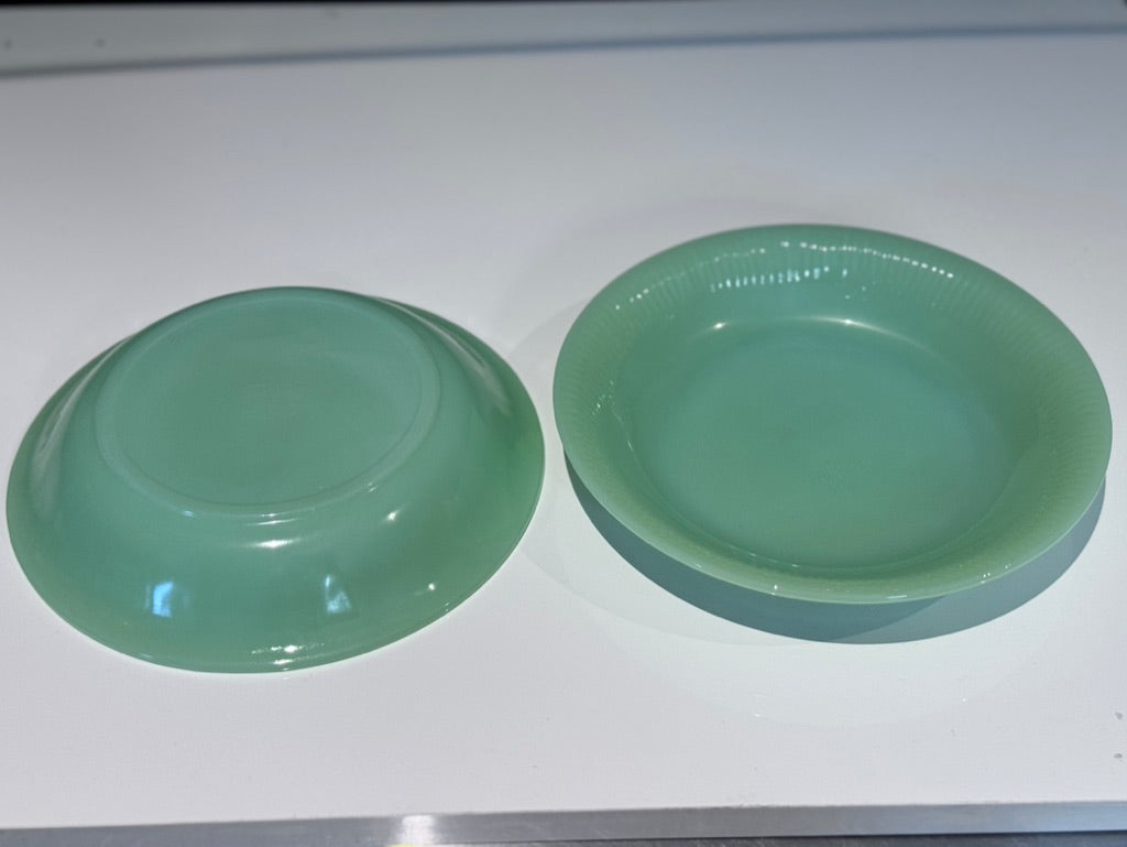 Fire King Jade-ite "Jane Ray" Soup Bowls