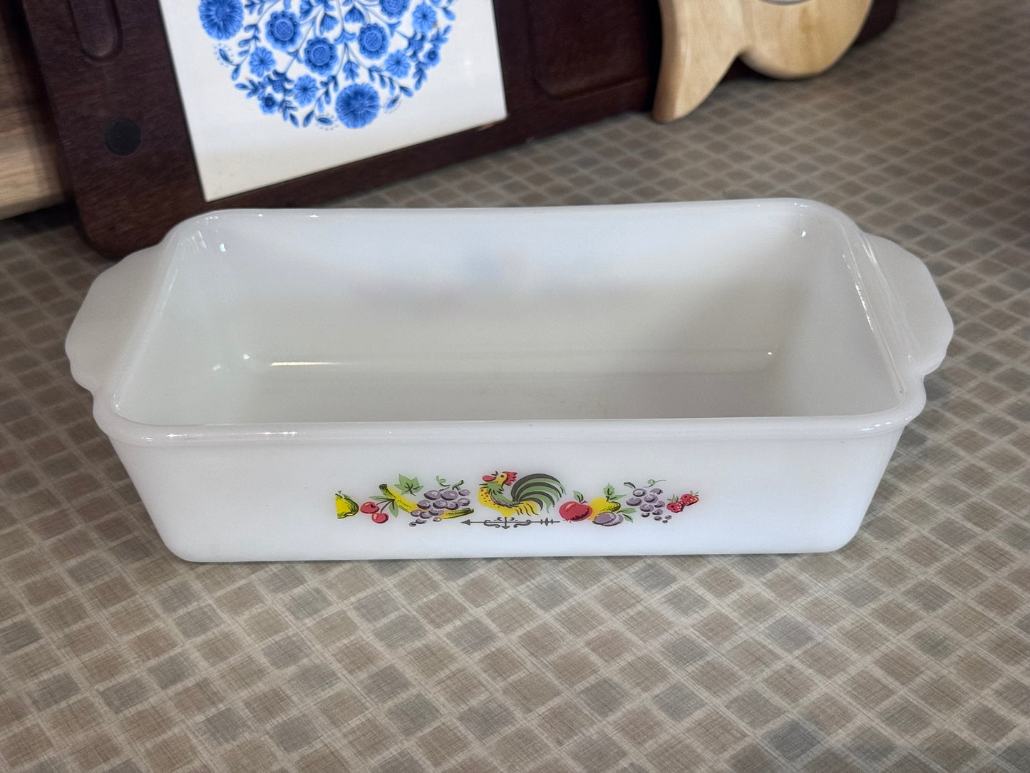 Anchor Hocking Fire King 'Chanticleer Rooster' Loaf Pan