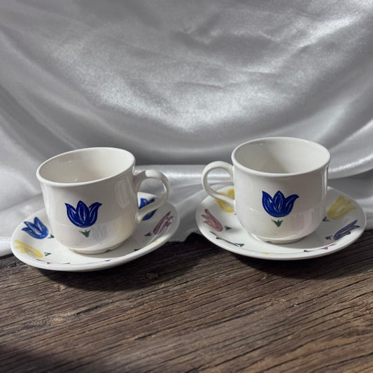 John Tams, England 'Tulip' Cup and Saucers
