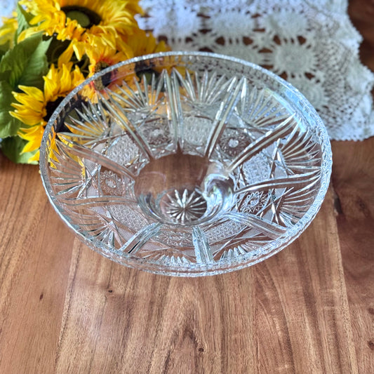 Footed Cut Glass Bowl