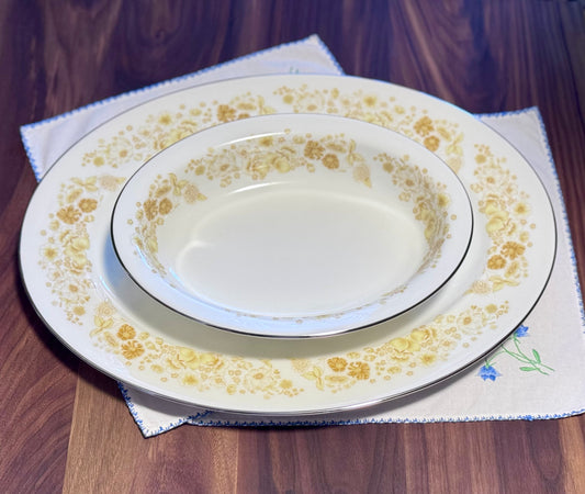 Wedgwood 'Mimosa' Platter and Oval Serving Dish