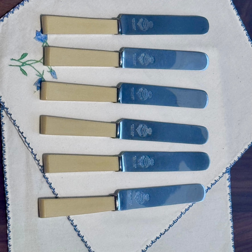 Set of 6 Sheffield Stainless Steel Butter Knives