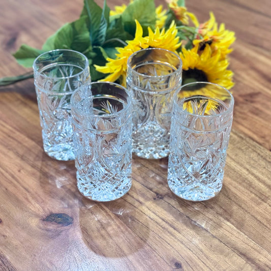 Pinwheel Crystal High Ball Glasses
