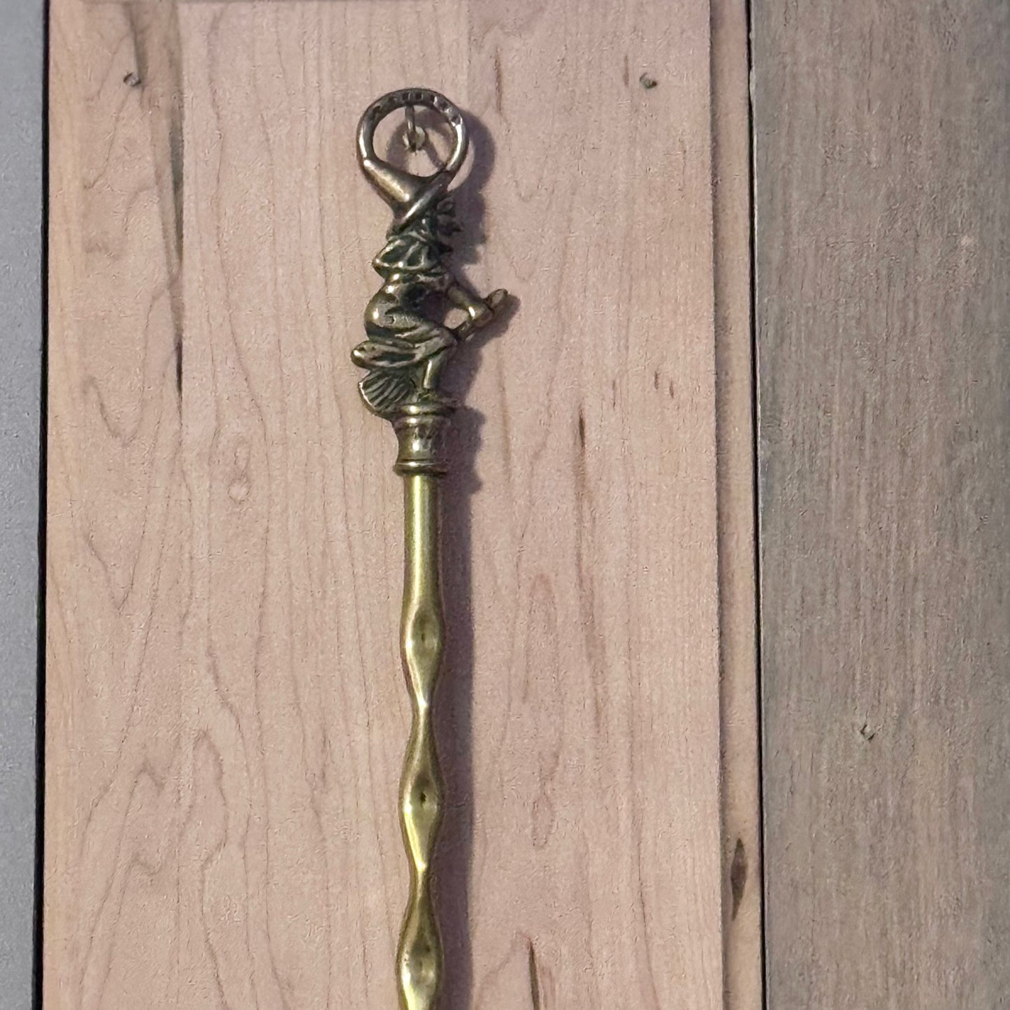 Vintage Brass Toasting Fork - Witch