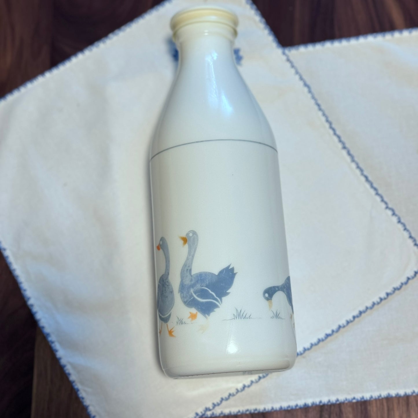 Egizia Italy Geese Milk Glass Bottle