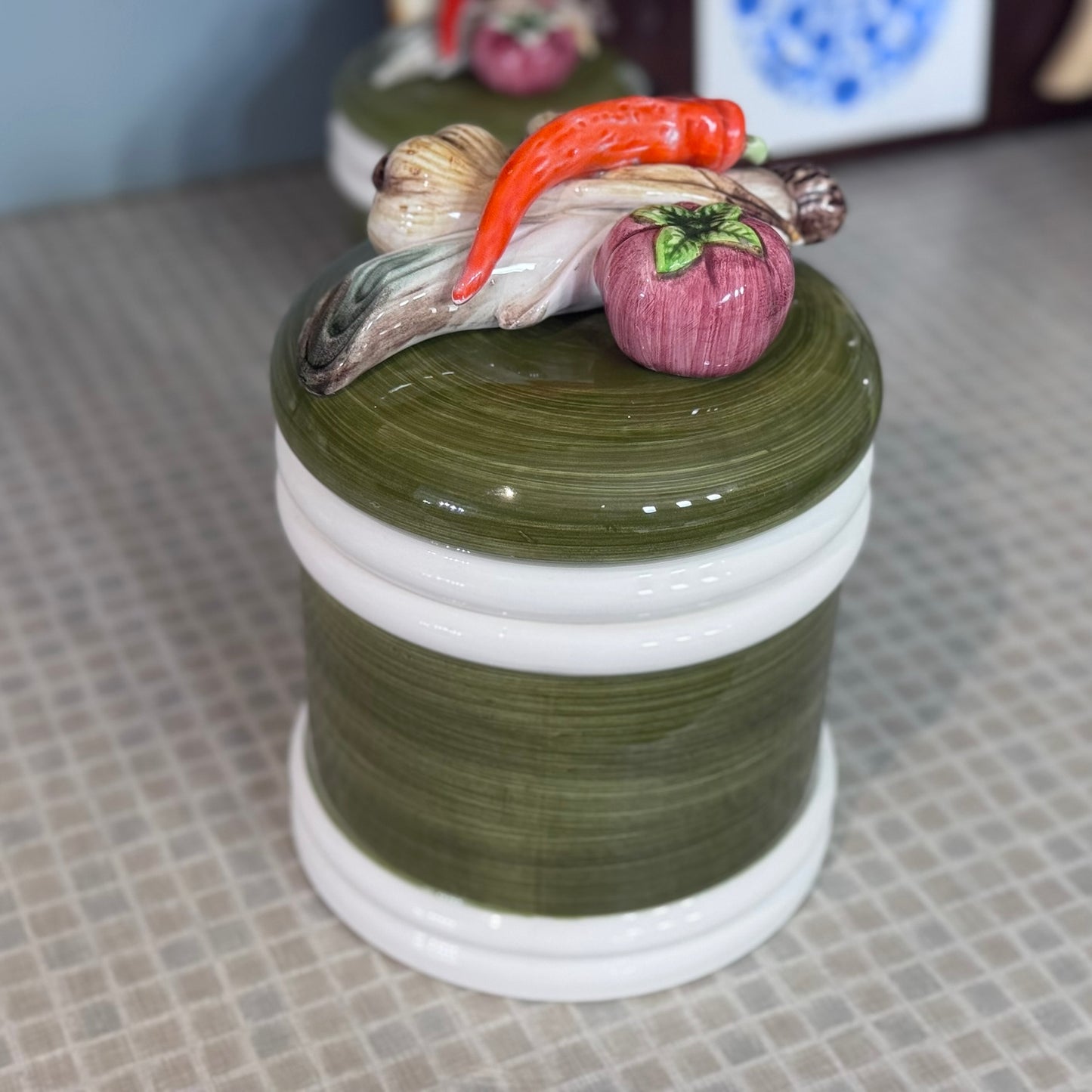 Napoleon Capodimonte Garden Harvest Hand Painted Canisters