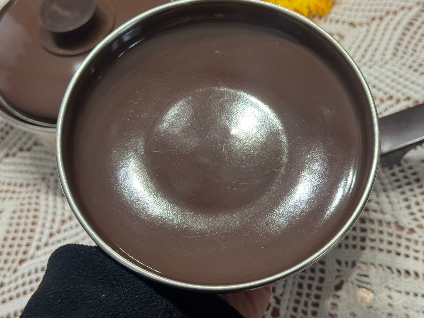 Vintage Floral Enamel Pot Set