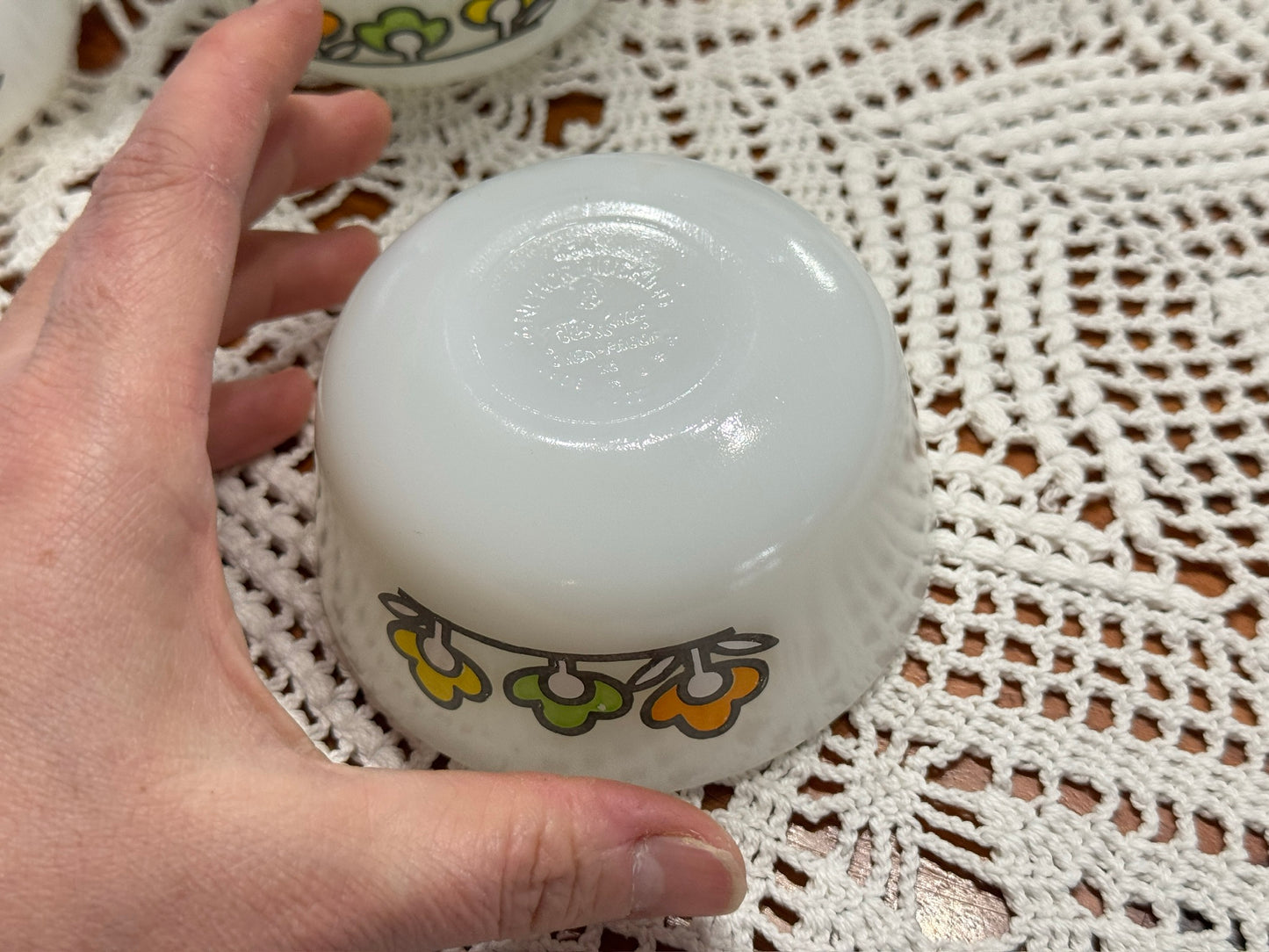 Anchor Hocking Fire-King 'Summerfield' Milk Glass Ramekins