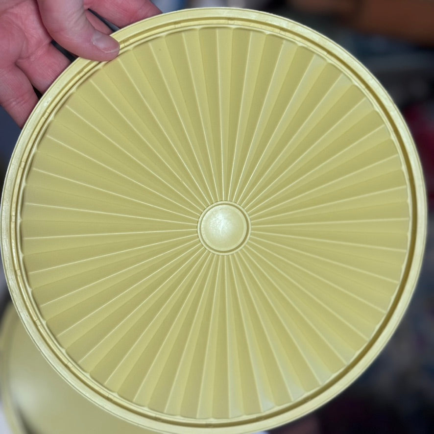 Vintage Lidded Servalier Tupperware Yellow Stacking Containers