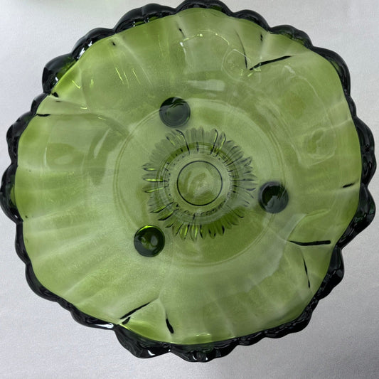Indiana Green Glass Serving Bowl