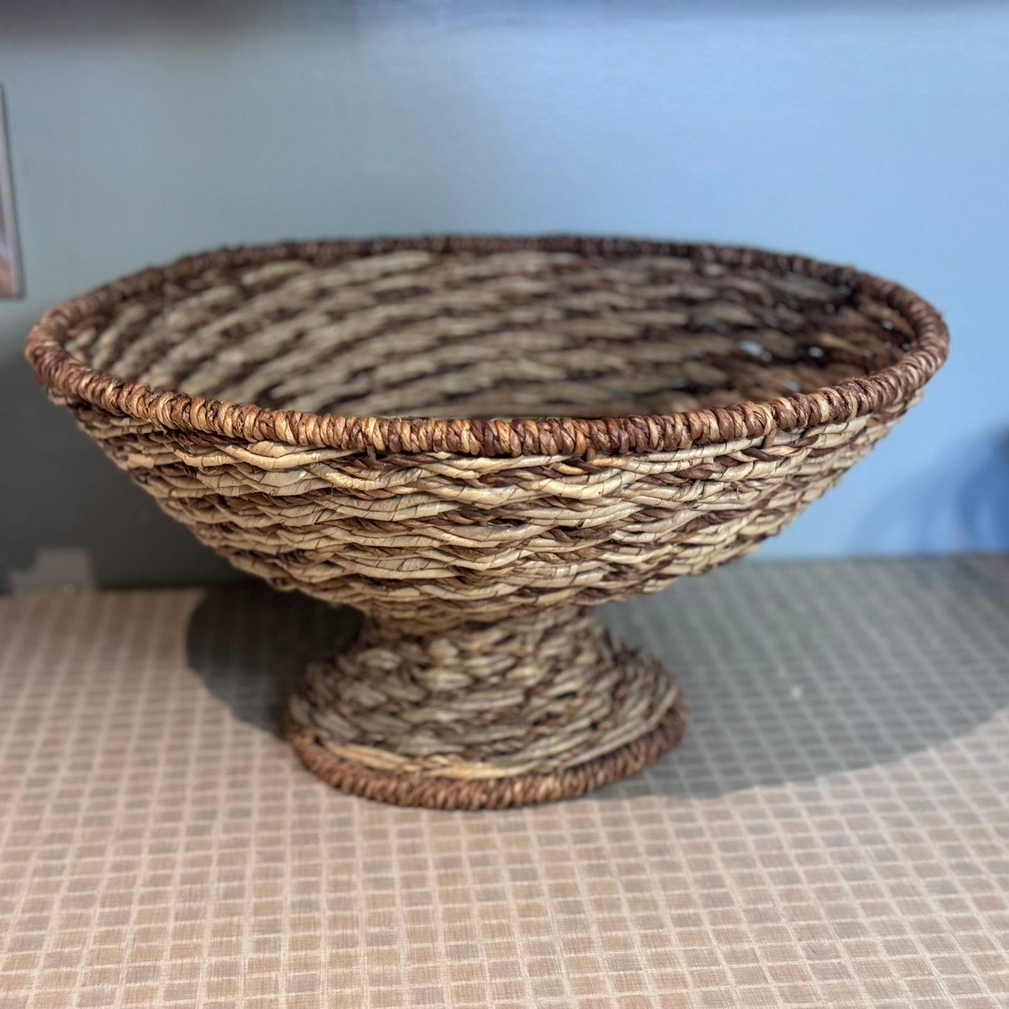 Large Wicker Pedestal Basket