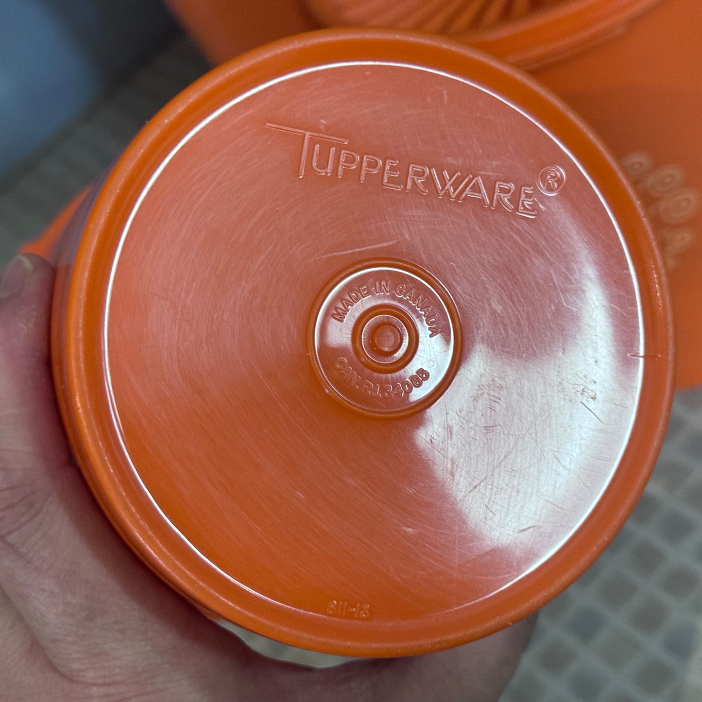 Harvest Orange Servalier Tupperware Canister Set