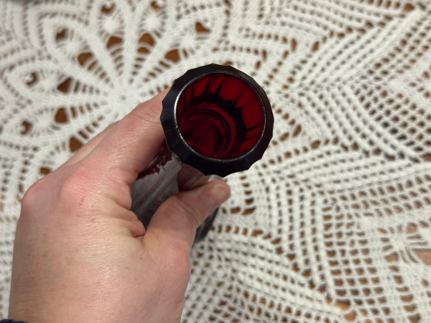 Bullseye Ruby Red Wheaton Bud Vase