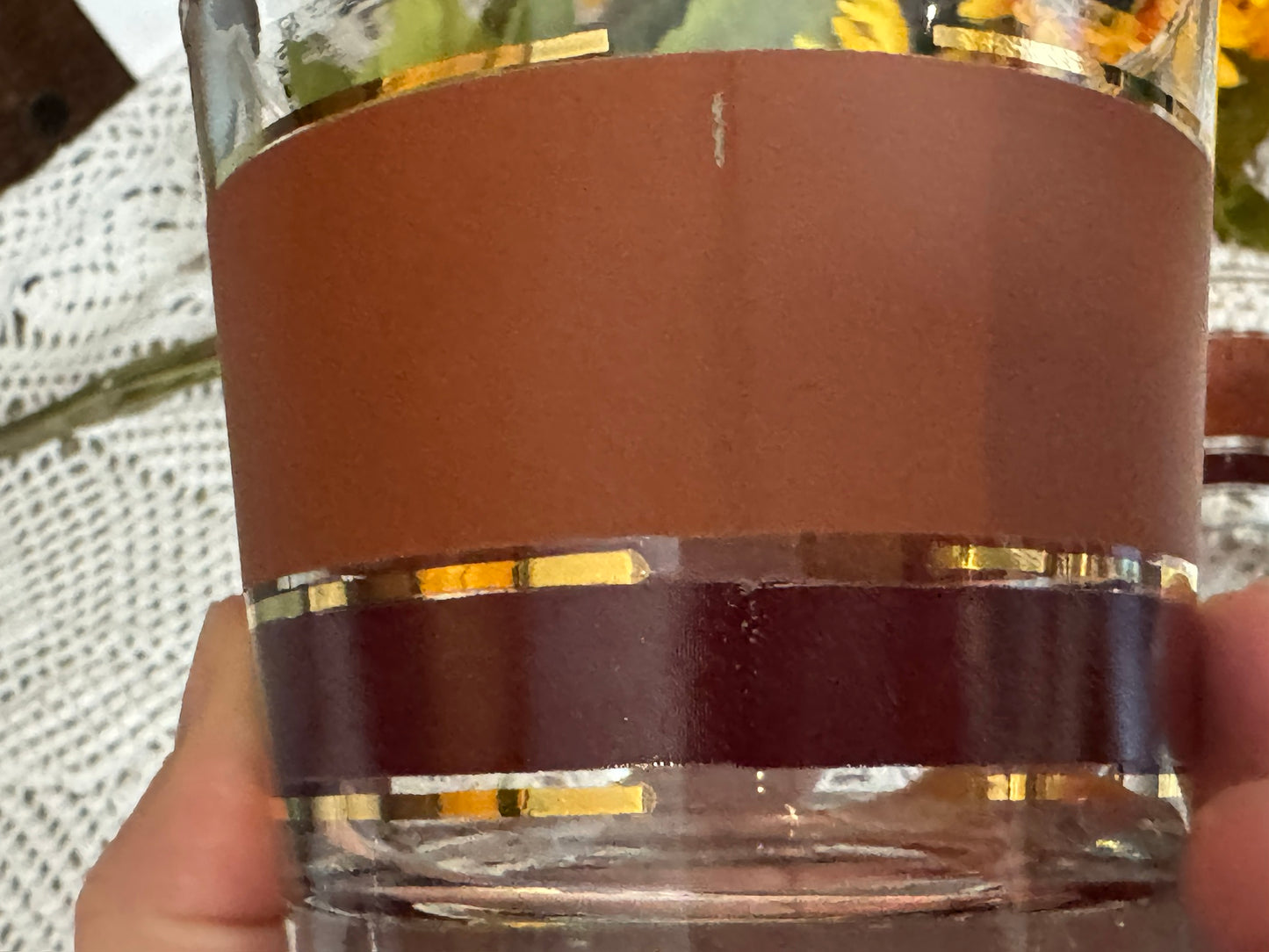 Lowball Burnt Orange/Brown Cocktail Glasses