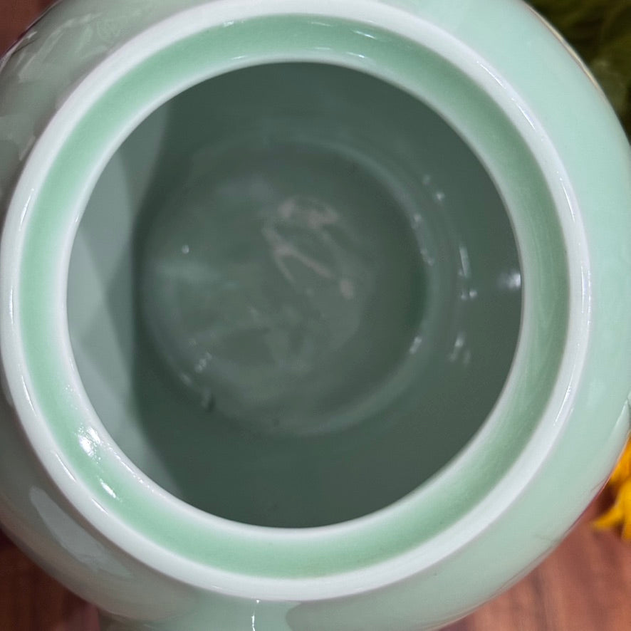 Asian Inspired Glazed Porcelain Coy/Goldfish Tea Pot