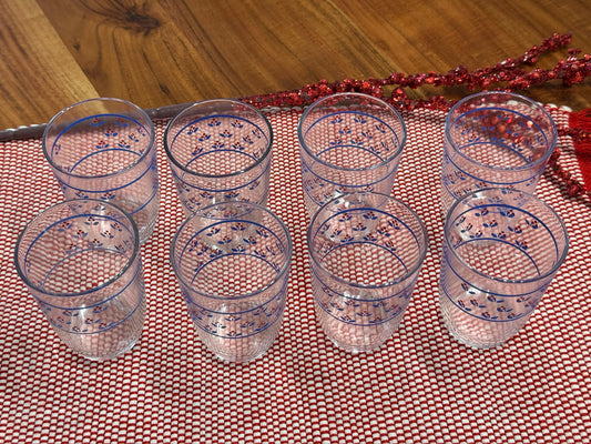 Red & Blue Floral/Tulip "Made In Brazil" Drinking Glasses