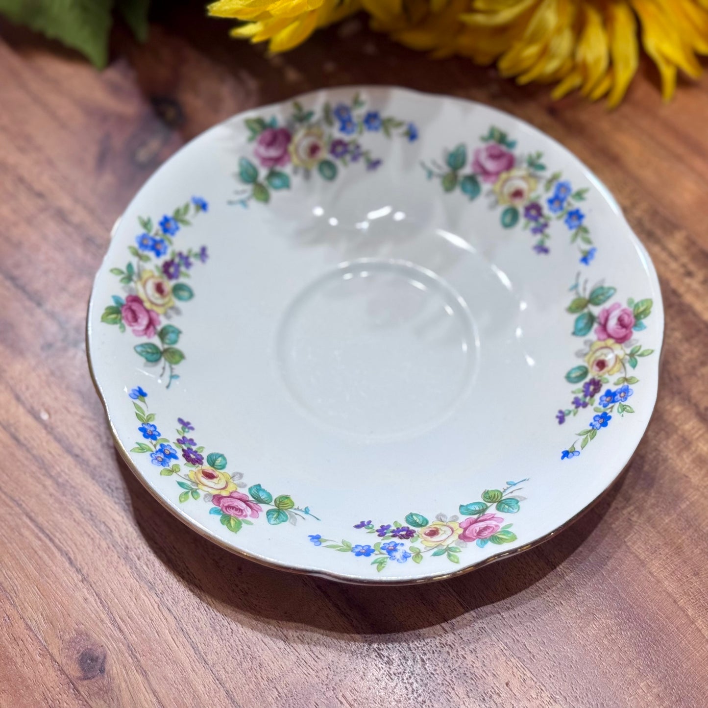 Royal Standard Pansy/Rose Teacup & Saucer