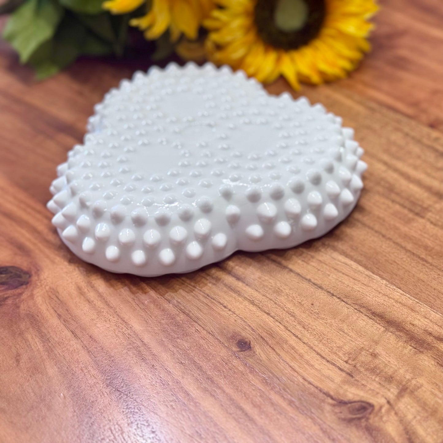 Fenton Hobnail Milk Glass Divided Dish