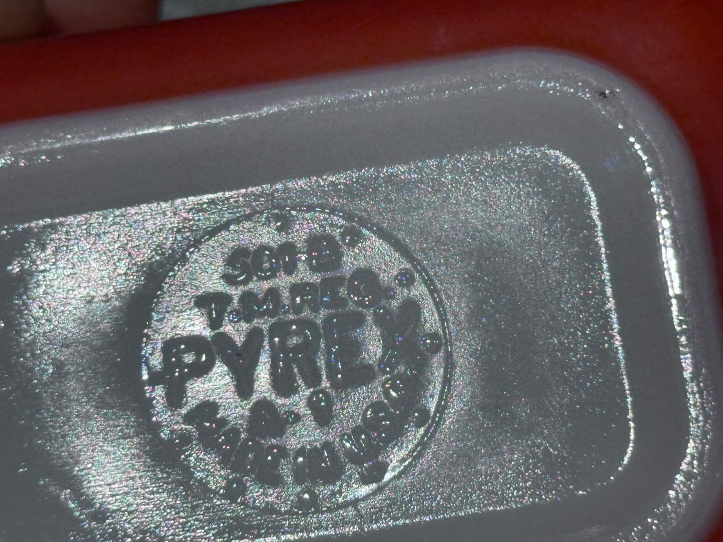 PYREX 501-B Refrigerator Dish -Red/Orange