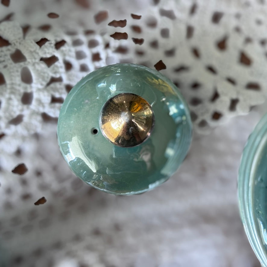 Greek Inspired Green/Aqua Lustreware Tea Set Japan
