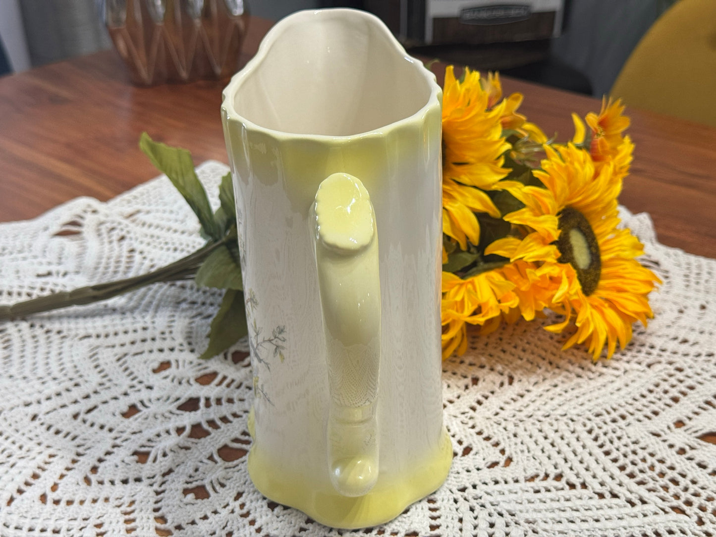 Ceramic Milk Pitcher Bird Motif