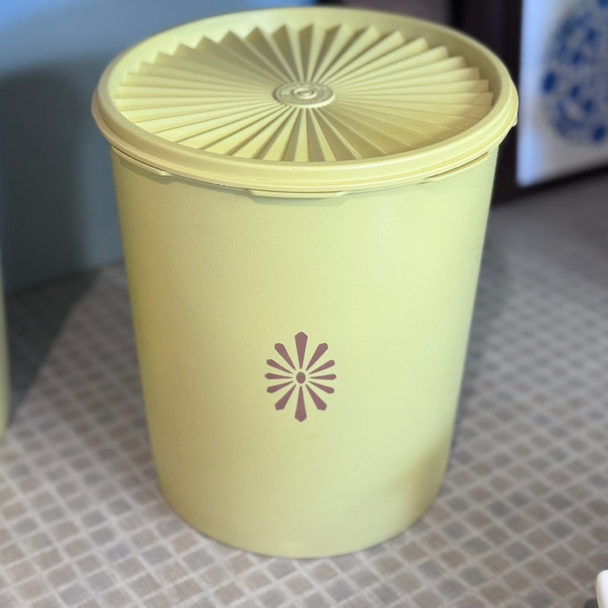 Yellow/Gold Servalier Stacking Tupperware Canisters