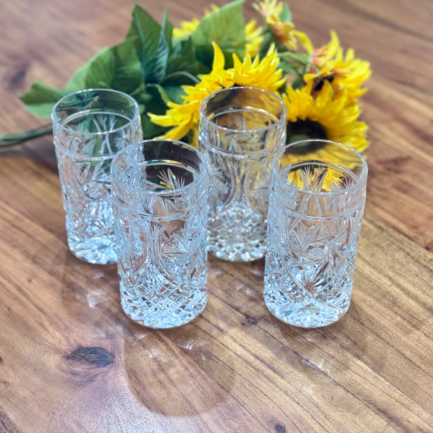 Pinwheel Crystal High Ball Glasses