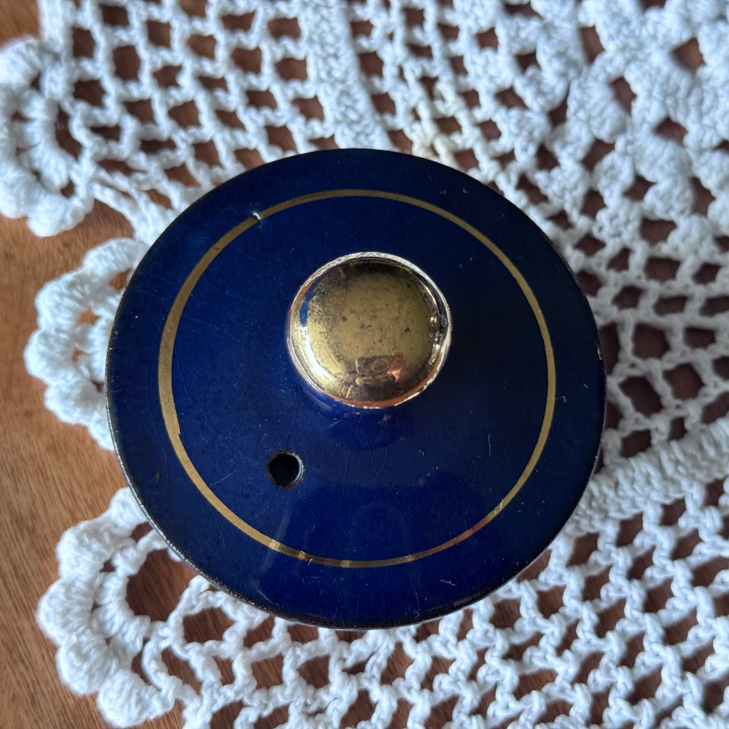 English Cobalt & Marble Effect with Gold Trim Teapot