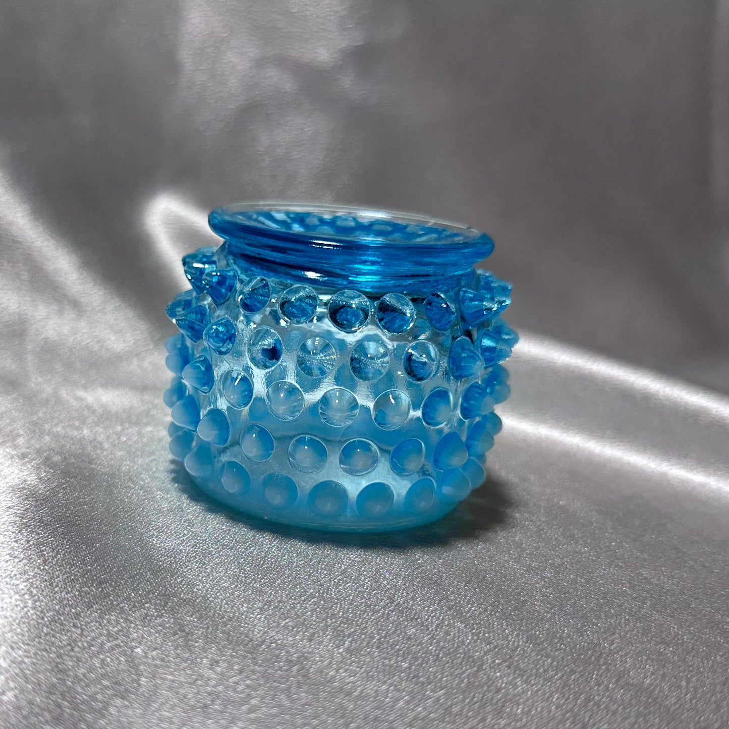 Fenton Aqua Blue Toothpick/Condiment Jar