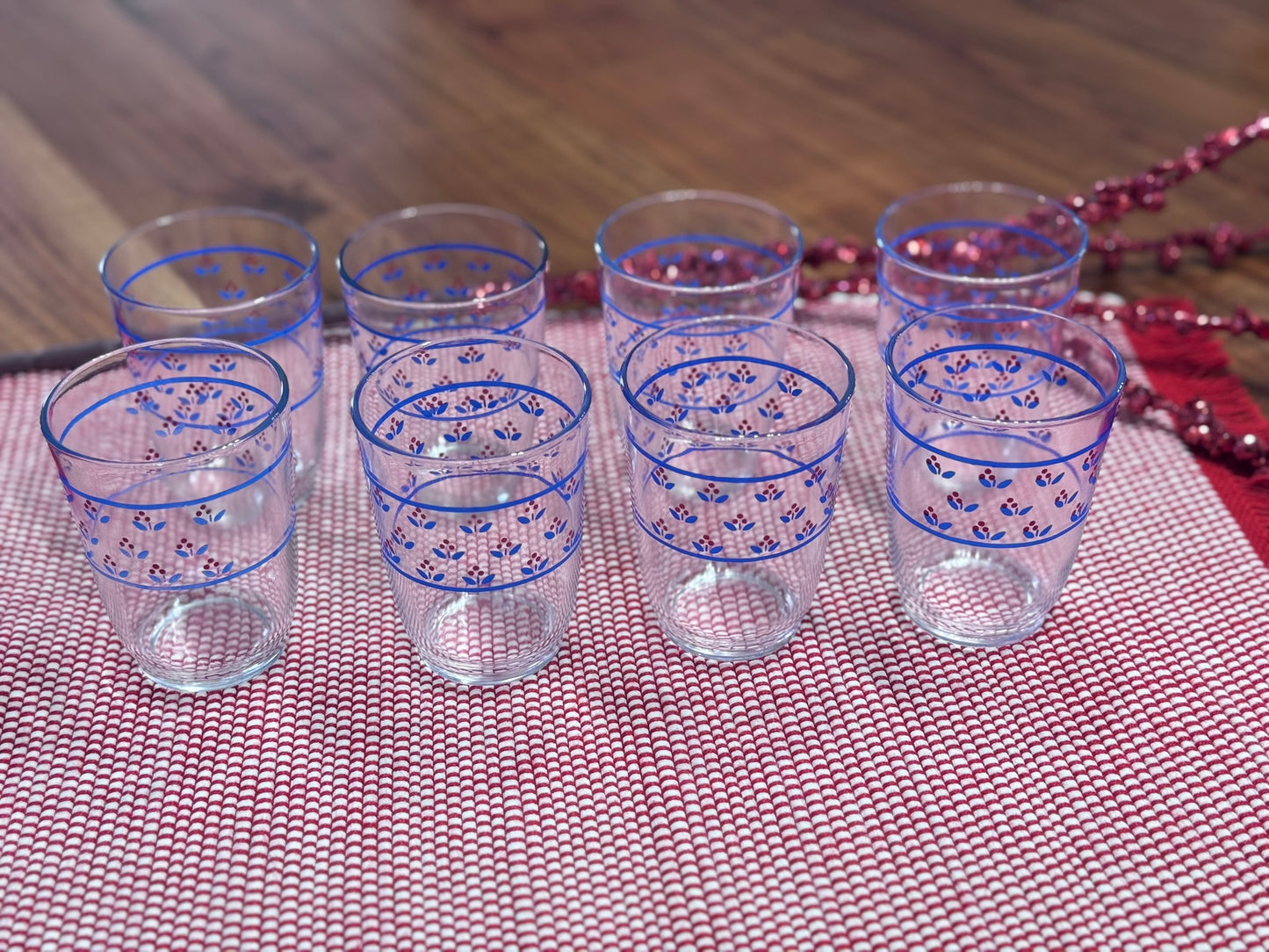 Red & Blue Floral/Tulip "Made In Brazil" Drinking Glasses