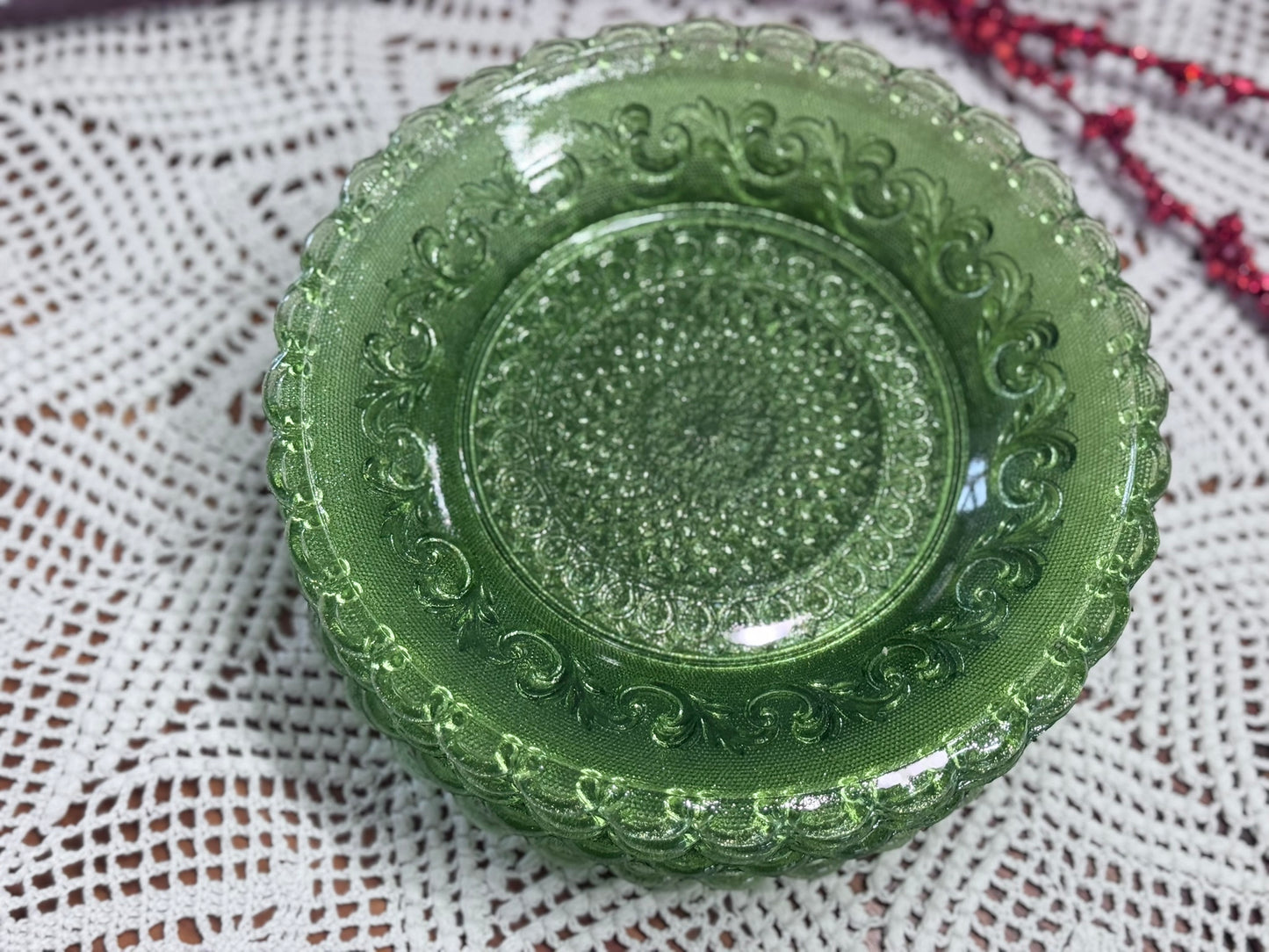 Indiana Green Glass Salad Plates