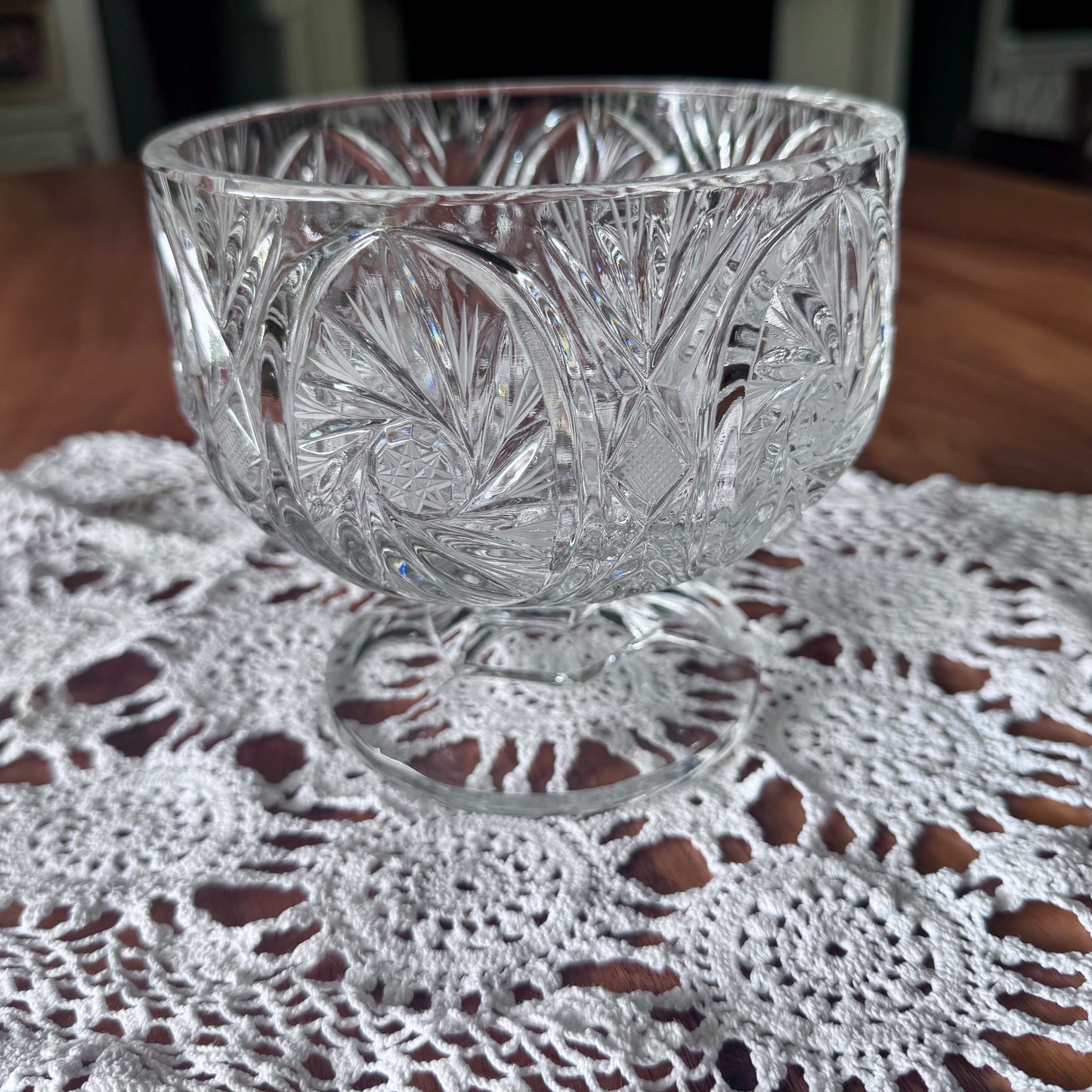 Cut Crystal Footed Candy Dish