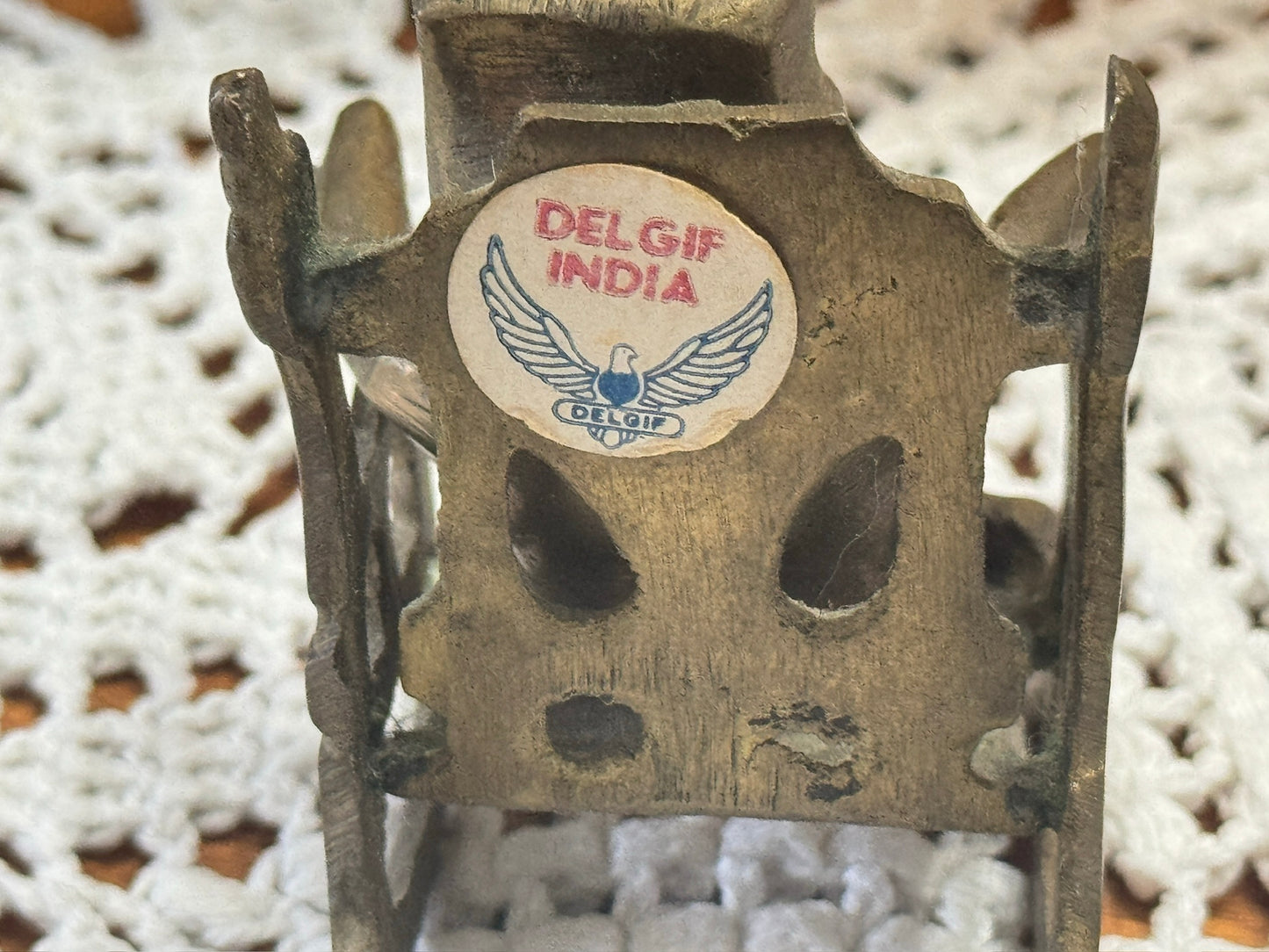 DEL GIF India Brass Rocking Chair Frog