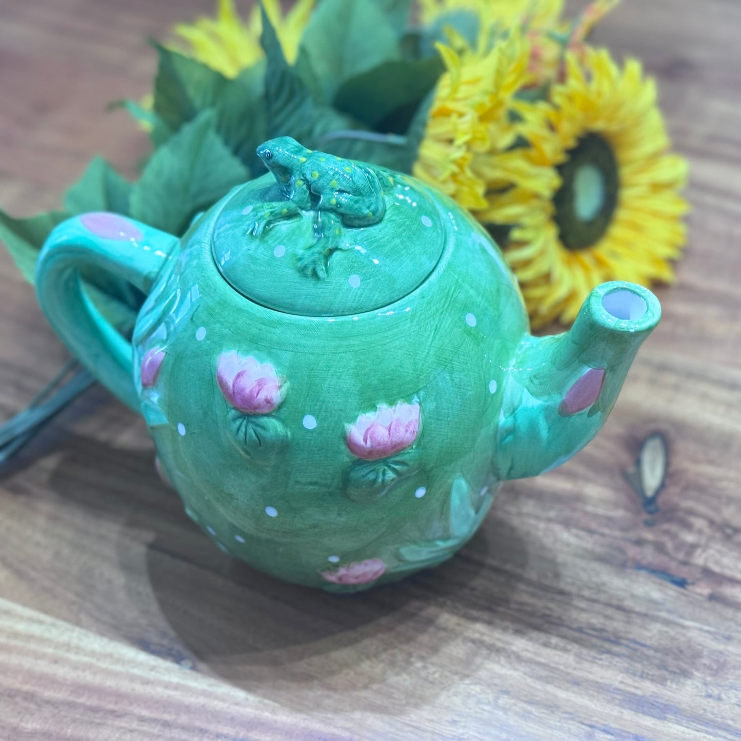 Frog Majolica Teapot