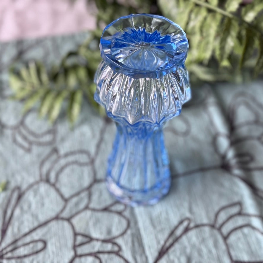 Bohemian Czech Baby Blue Glass Vase